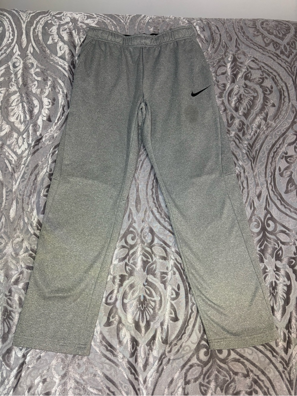 Nike Dri Fit Joggers Sweatpants Athletic Training Casual Grey Fleece Mens Medium